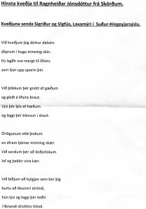 Kveðja frá Laxamýri við útför Ragnheiðar Jónsdóttur